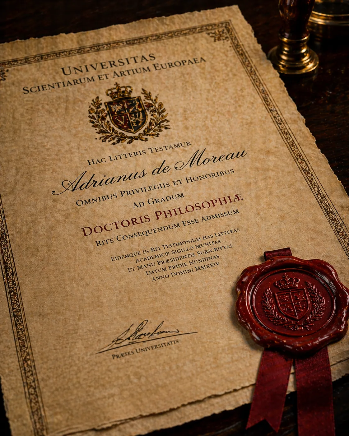 Moscow Research University Honorary Doctorate Diploma Seal